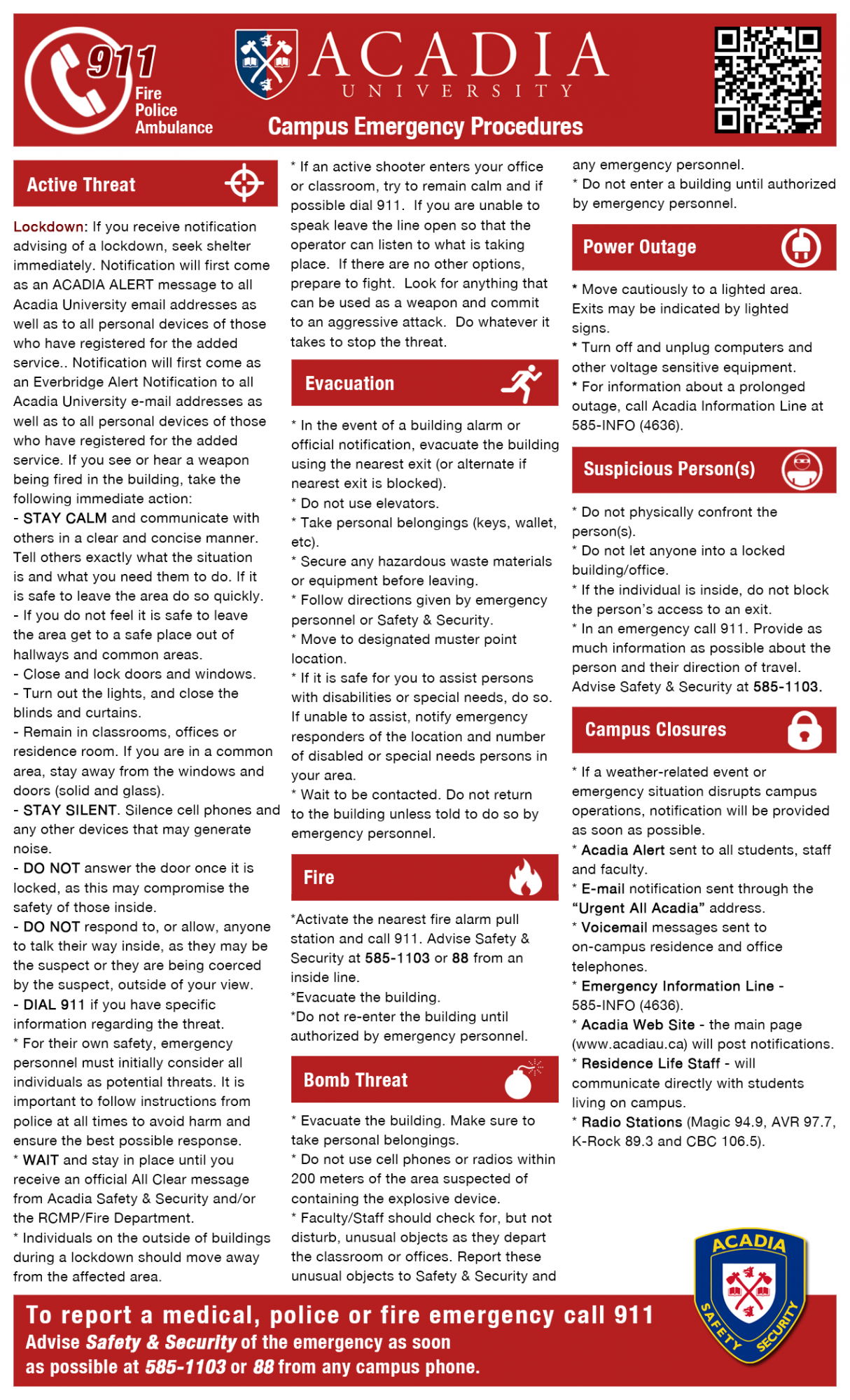 Emergencies and Alerts Acadia University